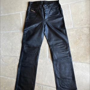 Diesel Black Leather Pants, 29x30 1/2